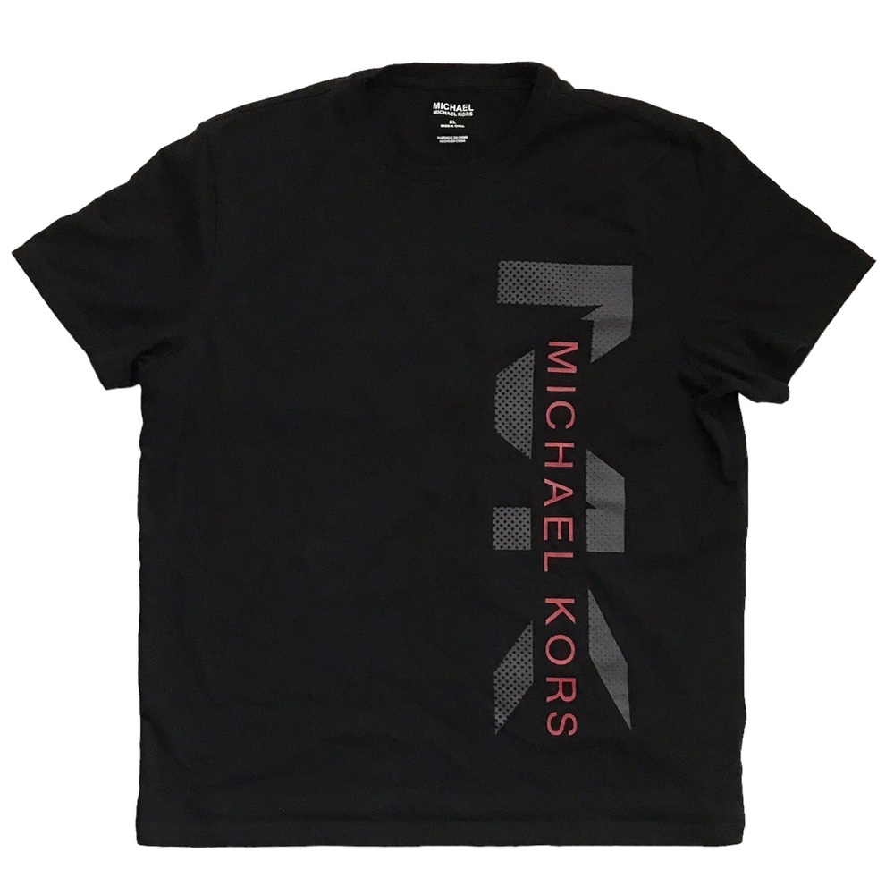 Michael Kors MK Black Cotton Shirt Size XL Cotton Logo Graphic